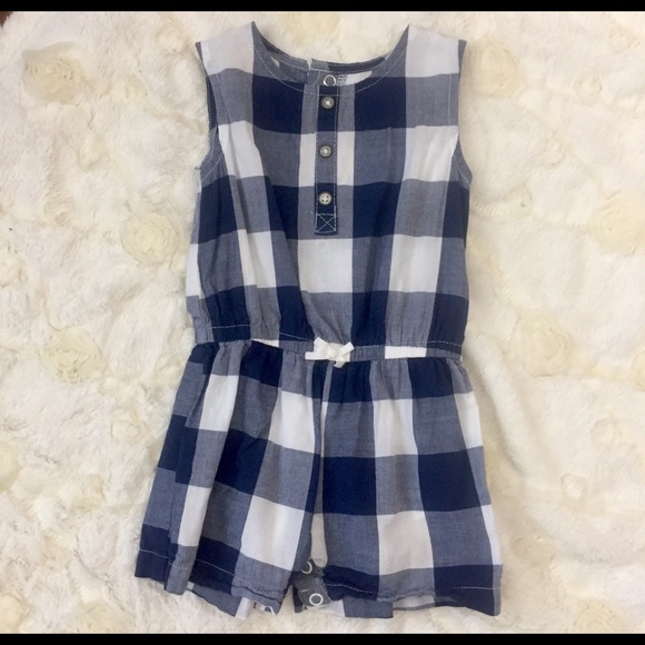 Carter's Other - Carter’s Sz 6 Months Blue and White  Plaid Romper